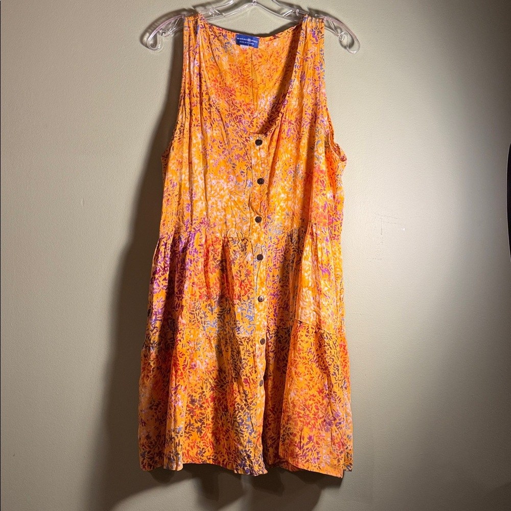 Vibrant Midi Dress with Buttons
